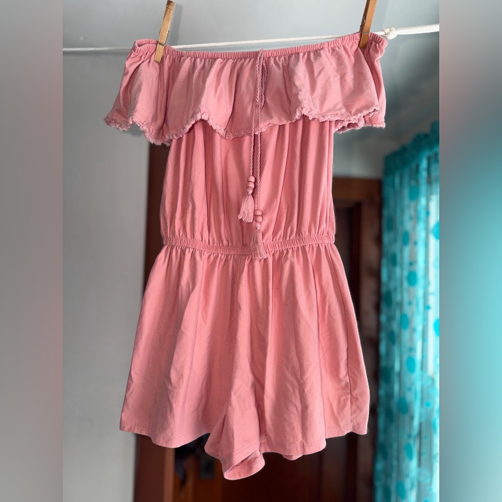Derek Heart Blush Off-Shoulder Romper